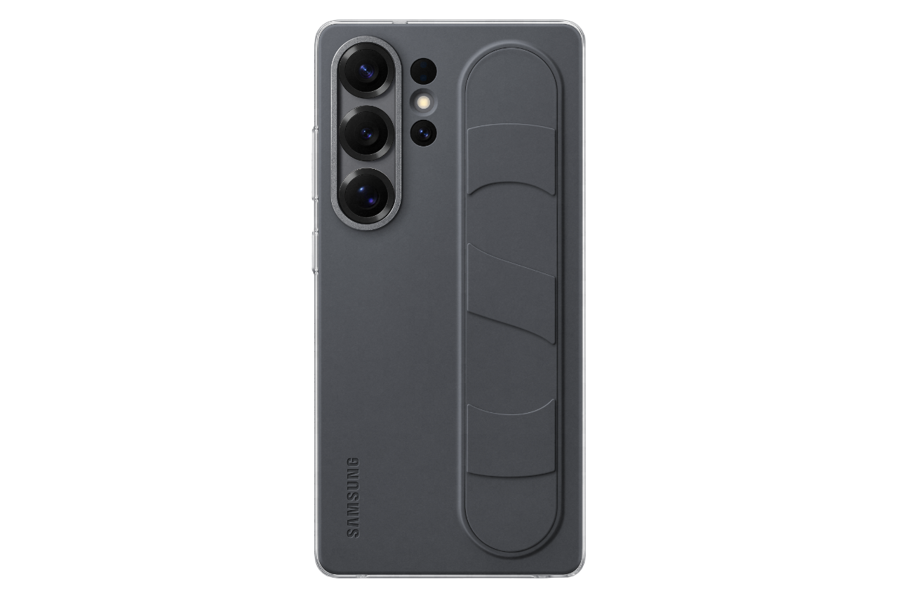 Samsung S25 Ultra Standing Grip Back Cover Zwart