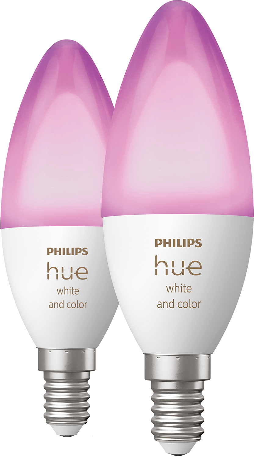 Philips Hue Kaarslamp White and Color E14 Duo pack