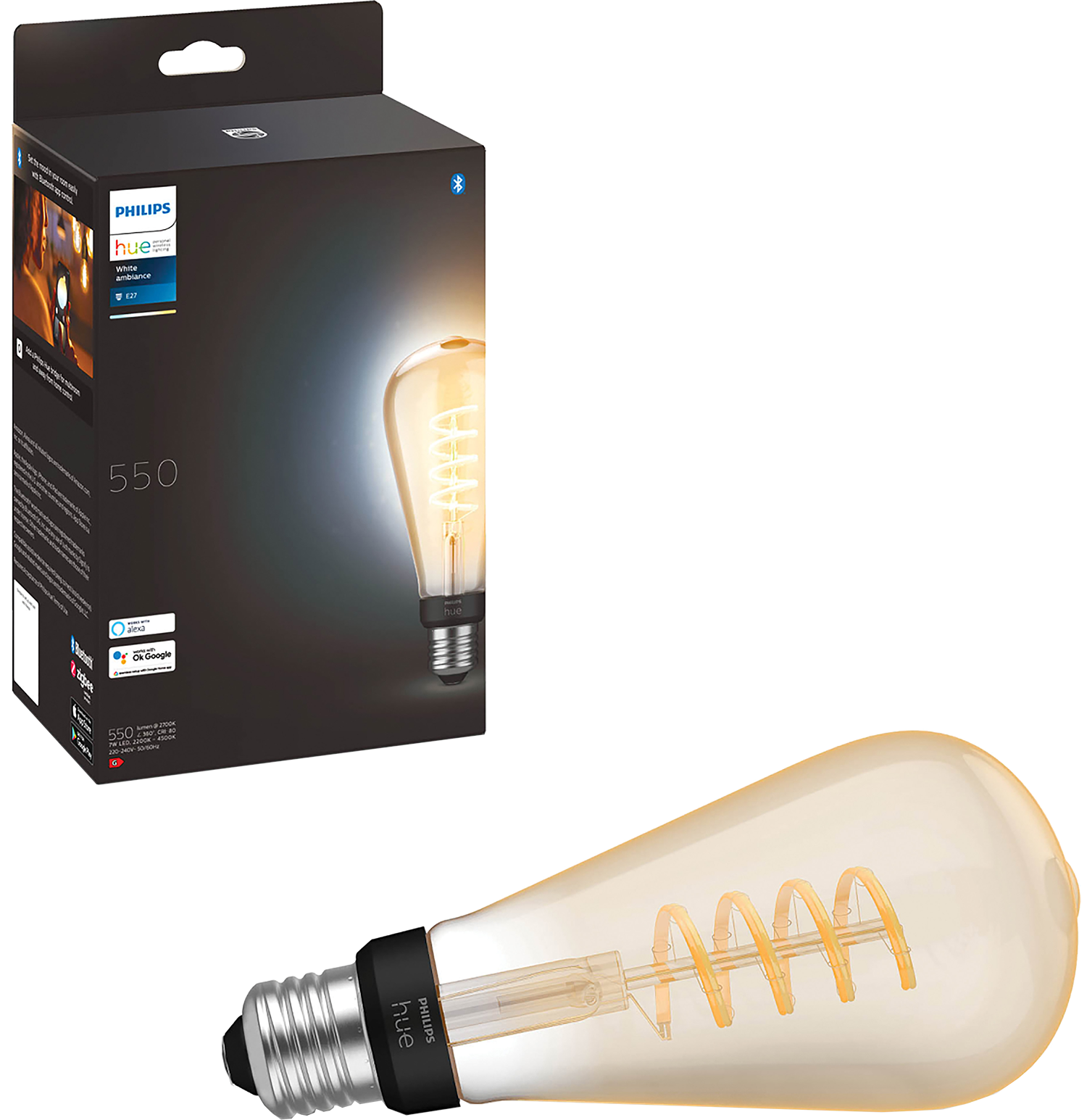 Philips Hue Filamentlamp White Ambiance Edison E27