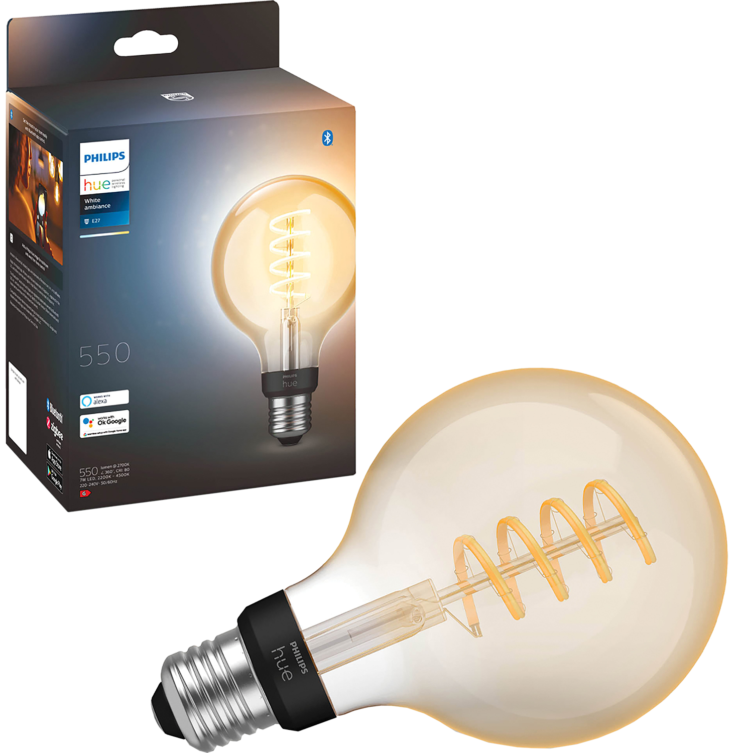 Philips Hue Filamentlamp White Ambiance Globe E27