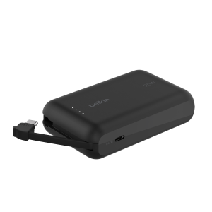 BELKIN 10000 mAh 20W PD Powerbank met geïntegreerde USB‑C kabel – Zwart