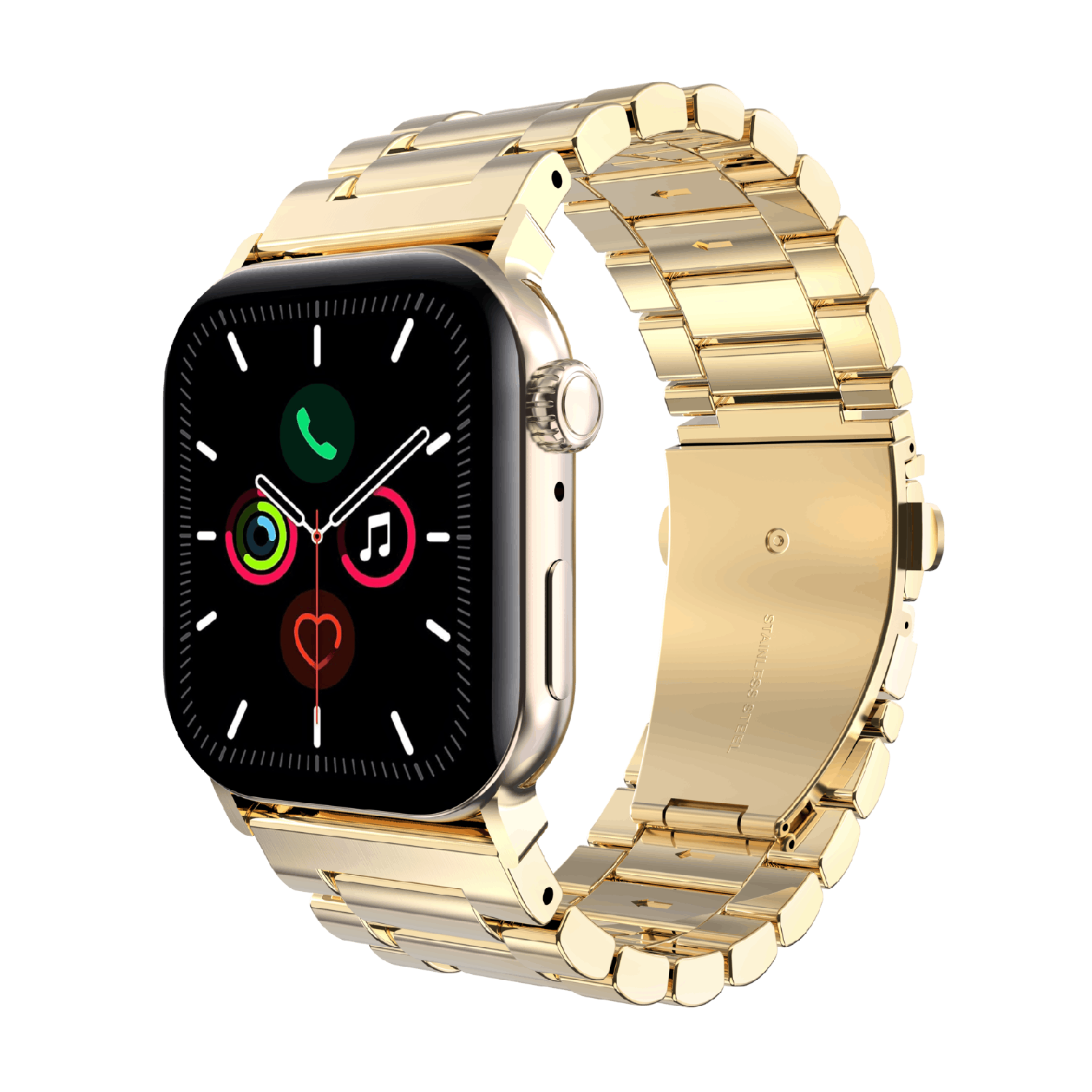 JUST IN CASE PrimeSteel Strap Apple Watch 40-42mm Horlogebandje Goud