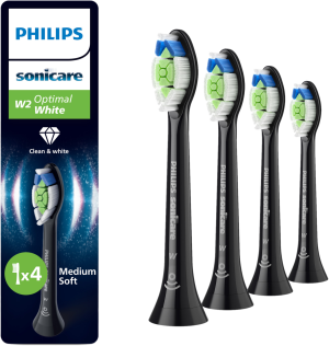 Philips Sonicare Opzetborstels: 4 W2 Optimal White Hx6064/88 Opzet Borstels Zwart
